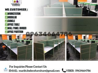 FISH BONE BPO CUBICLE TABLE OFFICE PARTITION FURNITURE
