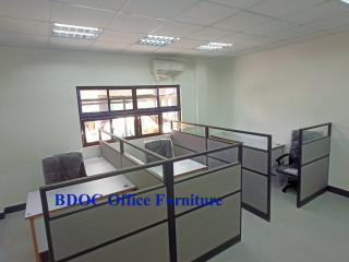 Fabric With Glass Office Partition